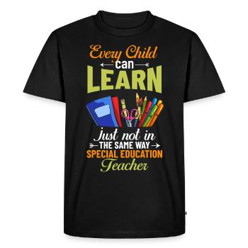 Éducation spécialisée Éducation spécialisée Promotion des besoins spéciaux - T-shirt Premium bio Homme - noir - Devant - Nico (187cm)