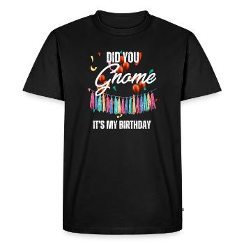 Did You Gnome ? It's My Birthday - Men's Premium Organic T-Shirt - black - Front - Nico (187cm)