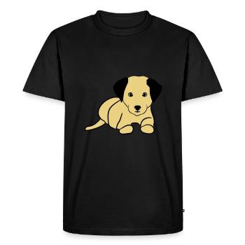 Chien mignon, toutou - T-shirt Premium bio Homme - noir - Devant - Nico (187cm)