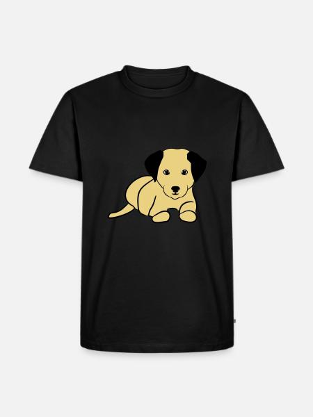 Cute dog, pochen - Men's Premium Organic T-Shirt - black
