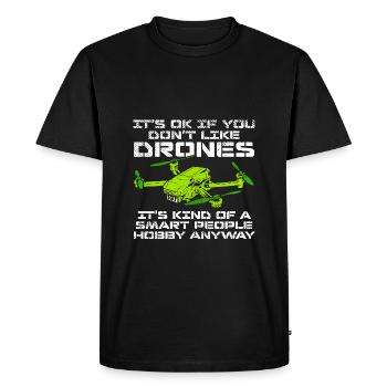 Pilote de drone passe-temps intelligent dicton - T-shirt Premium bio Homme - noir - Devant - Nico (187cm)