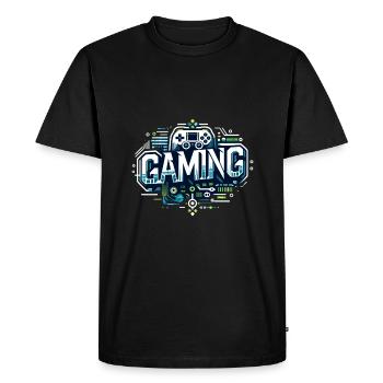 Gamer Gamer gaming Console Level Nerd - Men's Premium Organic T-Shirt - black - Front - Nico (187cm)