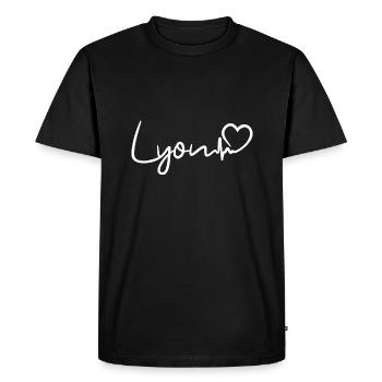 Battement de cœur lyonnais - T-shirt Premium bio Homme - noir - Devant - Nico (187cm)