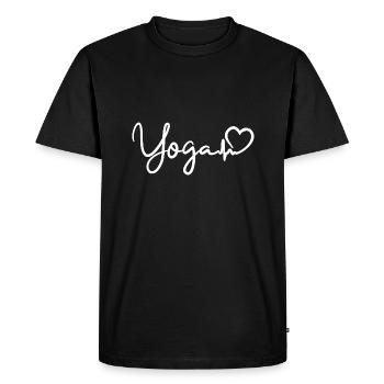 Rythme cardiaque de yoga - T-shirt Premium bio Homme - noir - Devant - Nico (187cm)