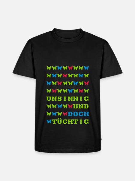 nonsensical proficient gift saying butterfly - Men's Premium Organic T-Shirt - black