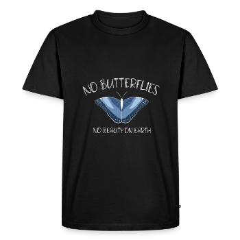 PAS DE PAPILLONS PAS DE BEAUTÉ SUR TERRE - T-shirt Premium bio Homme - noir - Devant - Nico (187cm)