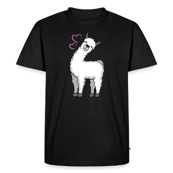 T-shirt enfant Lama Alpaca femme - T-shirt Premium bio Homme - noir - Devant - Nico (187cm)