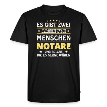 Notaries Gift - Two Types of... Design - Men's Premium Organic T-Shirt - black - Front - Nico (187cm)