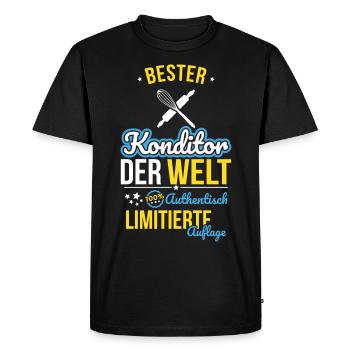 Best Pastry Chef in the World - 100% Authentic - Men's Premium Organic T-Shirt - black - Front - Nico (187cm)