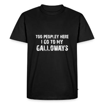 Je vais à mes Galloways | Je vais à mon bétail - T-shirt Premium bio Homme - noir - Devant - Nico (187cm)