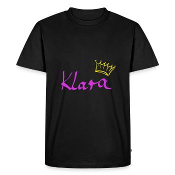 Klara avec une couronne comme idée cadeau - T-shirt Premium bio Homme - noir - Devant - Nico (187cm)