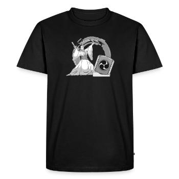 Woman Taiko Drummer Mitsudomoe Graphic - Men's Premium Organic T-Shirt - black - Front - Nico (187cm)