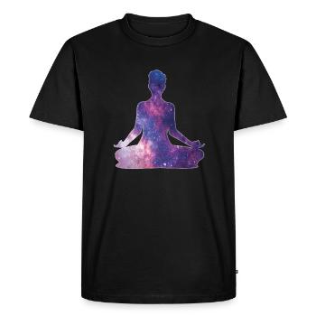 Yoga Meditation Univers - T-shirt Premium bio Homme - noir - Devant - Nico (187cm)