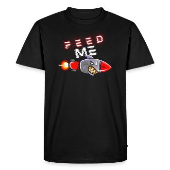 Feed me, hungry shark rocket - Men's Premium Organic T-Shirt - black - Front - Nico (187cm)