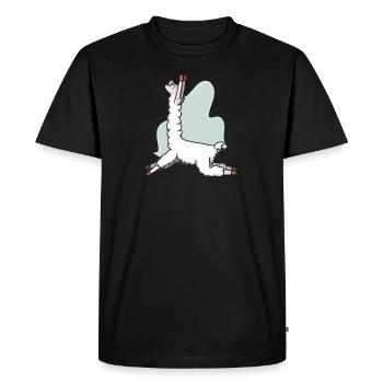 Lama Alpaga drôle drôle yoga pose pilates - T-shirt Premium bio Homme - noir - Devant - Nico (187cm)