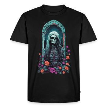 Gothique Pastel squelette Dame victorien Halloween - T-shirt Premium bio Homme - noir - Devant - Nico (187cm)