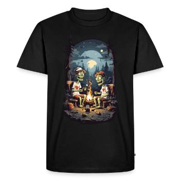 Zombie Camping Halloween Spooky Feu de camp - T-shirt Premium bio Homme - noir - Devant - Nico (187cm)