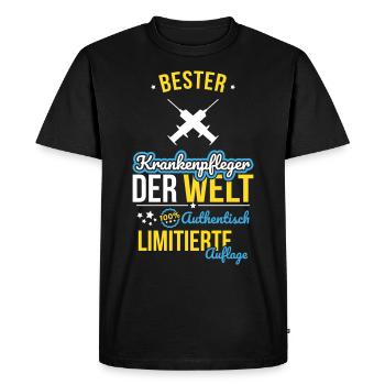 Best Nurse in the World - 100% Authentic - Men's Premium Organic T-Shirt - black - Front - Nico (187cm)