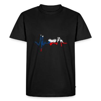 Fréquence cardiaque avec la République tchèque - T-shirt Premium bio Homme - noir - Devant - Nico (187cm)