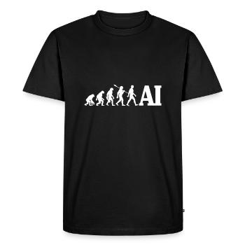 Evolution - Intelligence Artificielle - IA - T-shirt Premium bio Homme - noir - Devant - Nico (187cm)