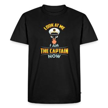 Yeux Regarder capitaine main bateau drôle cadeau - T-shirt Premium bio Homme - noir - Devant - Nico (187cm)