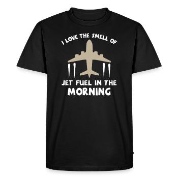 I love the smell of jet fuel in the morning - Men's Premium Organic T-Shirt - black - Front - Nico (187cm)