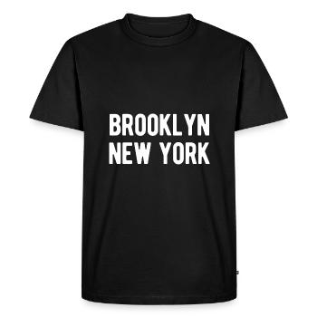 Brooklyn New York - T-shirt Premium bio Homme - noir - Devant - Nico (187cm)