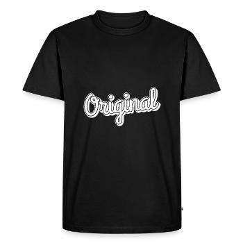 Langue source - T-shirt Premium bio Homme - noir - Devant - Nico (187cm)