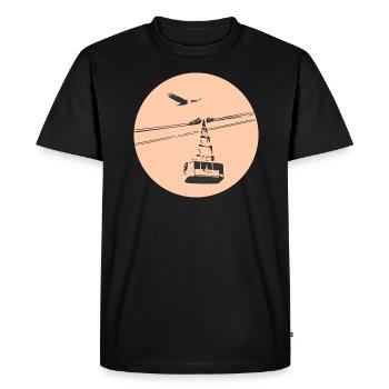 Télécabine à l’aigle orange - T-shirt Premium bio Homme - noir - Devant - Nico (187cm)