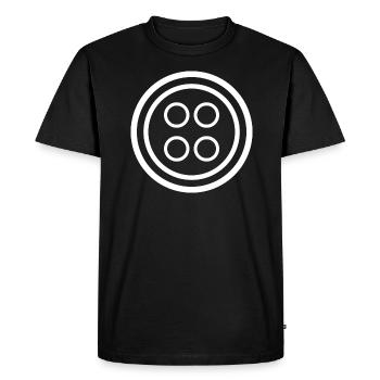 Bouton blanc - T-shirt Premium bio Homme - noir - Devant - Nico (187cm)