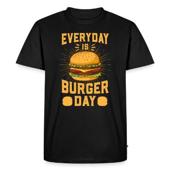 Everyday Is Burger Day - Men's Premium Organic T-Shirt - black - Front - Nico (187cm)