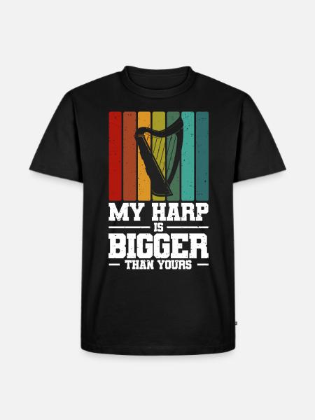 Harfenist - Männer Premium Bio T-Shirt - Schwarz