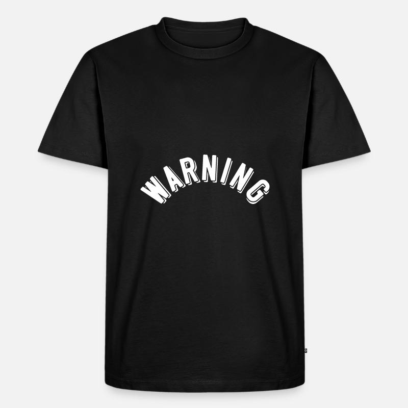 Warning - Männer Premium Bio T-Shirt - Schwarz