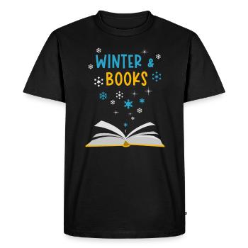 Livres de lecture confortables en hiver Snow - T-shirt Premium bio Homme - noir - Devant - Nico (187cm)