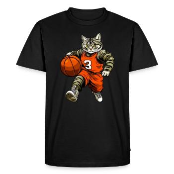 Chats de basket-ball - T-shirt Premium bio Homme - noir - Devant - Nico (187cm)