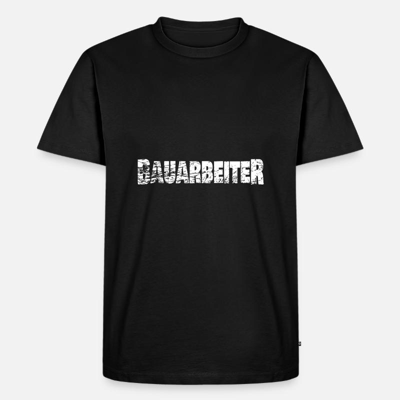 Bauarbeiter - Männer Premium Bio T-Shirt - Schwarz