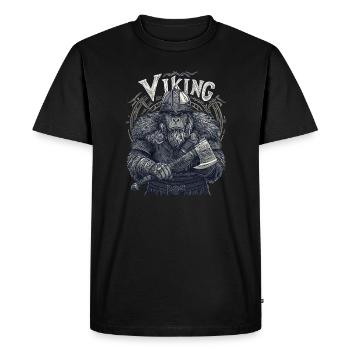Viking Vikings Viking Singe Gorille Ape - T-shirt Premium bio Homme - noir - Devant - Nico (187cm)