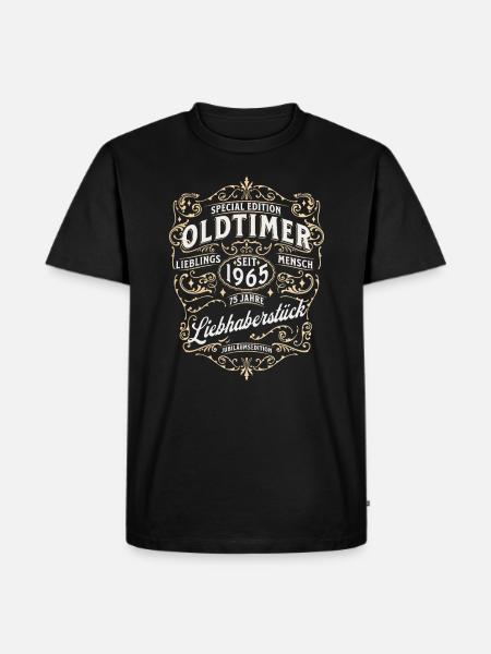 Geschenk zum 60. Geburtstag: Oldtimer 1965 T-Shirt - Männer Premium Bio T-Shirt - Schwarz