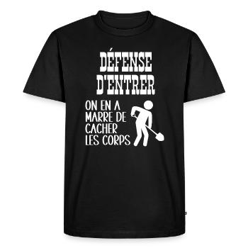 défense d'entrer - T-shirt Premium bio Homme - noir - Devant - Nico (187cm)