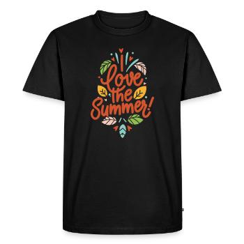 I Love The Summer! - Men's Premium Organic T-Shirt - black - Front - Nico (187cm)