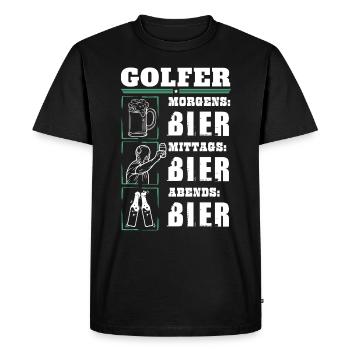 Mon quotidien de golfeur - T-shirt Premium bio Homme - noir - Devant - Nico (187cm)