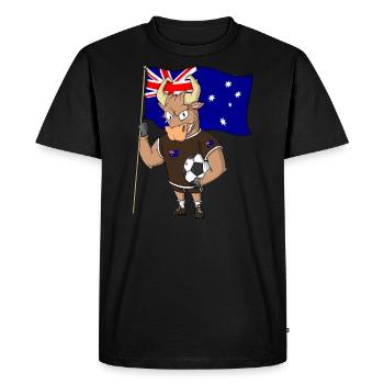 Taureau Fan Australie - T-shirt Premium bio Homme - noir - Devant - Nico (187cm)