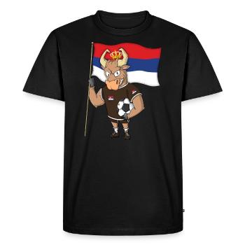 Taureau Fan Serbie - T-shirt Premium bio Homme - noir - Devant - Nico (187cm)