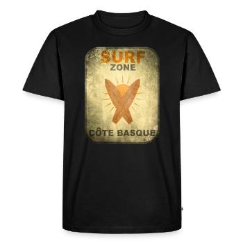 Surf zone 22 vintage - T-shirt Premium bio Homme - noir - Devant - Nico (187cm)