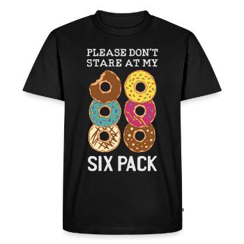 Don't stare at my Six Pack - Men's Premium Organic T-Shirt - black - Front - Nico (187cm)