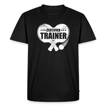 Ping Pong formateur certifié Tennis de table demandé - T-shirt Premium bio Homme - noir - Devant - Nico (187cm)