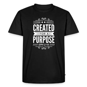 créé avec sens - Christian - T-shirt Premium bio Homme - noir - Devant - Nico (187cm)
