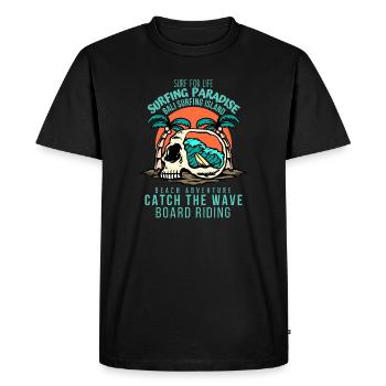 Bali Surfing Paradise Island Vintage Skull Design - T-shirt Premium bio Homme - noir - Devant - Nico (187cm)