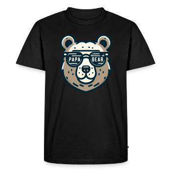 Papa Bear - Men's Premium Organic T-Shirt - black - Front - Nico (187cm)