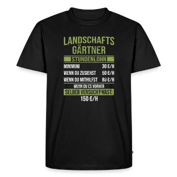 Jardin De Galabau Jardinier - T-shirt Premium bio Homme - noir - Devant - Nico (187cm)